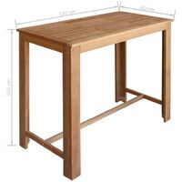 vidaXL Table et Chaises de Bar Bois d'Acacia Massif 5 pcs - Brun