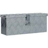 vidaXL Boîte en Aluminium Argenté 48,5x14x20 cm