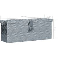 vidaXL Boîte en Aluminium Argenté 48,5x14x20 cm