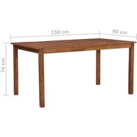 vidaXL Table de Jardin Bois d'Acacia Massif 150x90x74 cm - Brun
