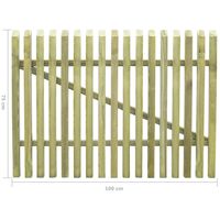 vidaXL Porte de jardin en piquets Bois de pin imprégné 100 x 75 cm - Brun