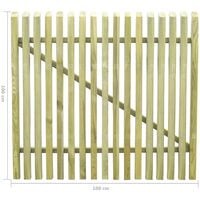 vidaXL Portail de jardin en piquets Bois de pin imprégné 100x100 cm - Brun