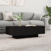 Vidaxl – Table basse fixe noire 100x49,5x31 cm – Bois d'ingénierie résistant à l'humidité – Design moderne minimaliste – Surface spacieuse pour objets décoratifs
