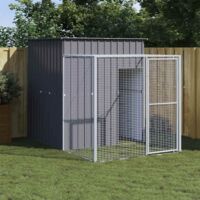 Vidaxl – Poulailler avec enclos pour 6 poules – Acier galvanisé – Dimensions 165x251x181 cm – Conception grillagée pour ventilation
