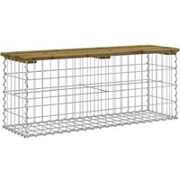 Banc de jardin design gabion 103x31,5x42cm bois de pin imprégné vidaXL