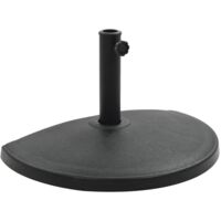 Vidaxl – Socle demi-rond de parasol en polyrésine 15 kg – Boulon de verrouillage – Adaptateurs pour poteaux de 38 et 48 mm – Noir
