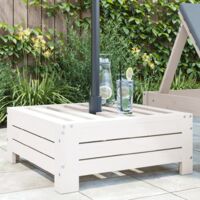 Vidaxl – Housse de parasol en bois de pin massif blanc 63,5 x 63,5 x 26 cm – Table d'appoint décorative – Pour terrasses et patios