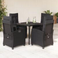 Ensemble à manger de jardin coussins 5pcs Noir Résine tressée vidaXL