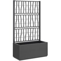 Vidaxl – Jardinière avec treillis 80x36x140 cm – Polypropylène résistant aux chocs – Pour plantes grimpantes – Décoration de jardin