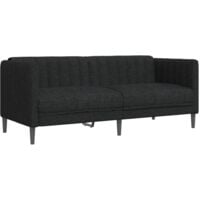 Canapé à 2 places noir tissu vidaXL