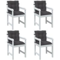vidaXL Lowback Chair Cushions 4 pcs Melange Anthracite 100x50x7 cm Fabric
