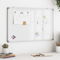 vidaXL Tableau blanc magnétique 80x50x1,7 cm aluminium