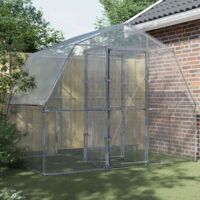 Vidaxl – Cage à oiseaux en acier galvanisé argenté 285x195x230 cm – Porte avec serrure – Design en maille pour ventilation