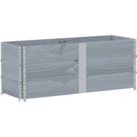 Colliers de palette 3 pcs gris 150x50 cm bois de pin solide vidaXL