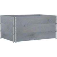 Colliers de palette 3 pcs gris 120x80 cm bois de pin solide vidaXL