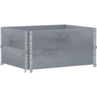 Colliers de palette 2 pcs gris 80x60 cm bois de pin solide vidaXL