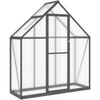 Vidaxl – Serre de jardin polycarbonate 169x58x195 cm – Cadre aluminium anthracite – Panneaux UV 4mm – Système de gouttières intégré