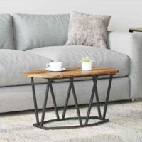 Vidaxl – Table basse ovale en bois d'ingénierie – Dimensions 80 x 40 x 40,5 cm – Style industriel avec pieds noirs – Surface solide pour usage quotidien