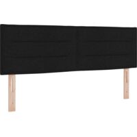 Vidaxl – Tête de lit réglable en tissu noir 144 cm – Rembourrage en mousse – Bois d'ingénierie et pin massif – Style moderne et minimaliste