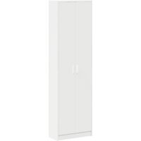 Vidaxl – Armoire blanche avec étagères 55 x 25 x 189 cm – Bois d'ingénierie – 2 portes à charnières – Rangement spacieux et design moderne