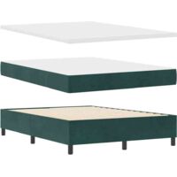 Lit à ressorts avec matelas Vert foncé 140 x 200 cm Velours vidaXL