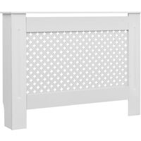 Homcom Cache-radiateur Design Panneau Cabinet 112L x 19l x 81H cm MDF Blanc