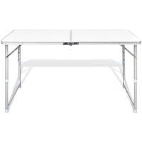 Table Pliable de Camping Hauteur Réglable Aluminium 120x60 cm