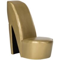 Chaise en forme de chaussure à talon haut Doré Similicuir vidaXL