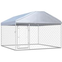Vidaxl – Chenil extérieur avec toit pour chiens 200 x 200 x 135 cm – Acier galvanisé – Résistant aux UV et à l'eau – Système de verrouillage sécurisé