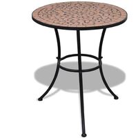 Vidaxl – Table balcon mosaïque terracotta 60 cm – Cadre en fer enduit de poudre – Facile à nettoyer – Pour espaces extérieurs