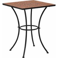 Table de bistro mosaïque Terre cuite et blanc 60 cm Céramique Table de bistro mosaïque Terre cuite et blanc 60 cm Céramique