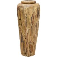 Vidaxl – Vase de décoration en bois de teck massif 40 x 100 cm – Résistant aux intempéries – Design unique avec coupe irrégulière