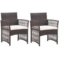 2 Fauteuils de Jardin en Résine Tressée 59 cm x 57 cm x 86 2 Fauteuils de Jardin en Résine Tressée 59 cm x 57 cm x 86