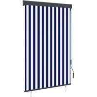 Store roulant d'extérieur 120x250 cm Bleu et blanc vidaXL