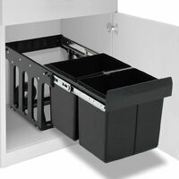 Vidaxl – Poubelle automatique coulissante 36L – 2 compartiments amovibles – Couvercle ABS avec fermeture douce – Pour cuisine moderne