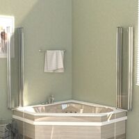 Enclos de bain 120x140 cm Verre trempé Transparent
