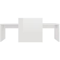 Ensemble de Tables Basses Aggloméré 100x48x40 cm Blanc Brillant