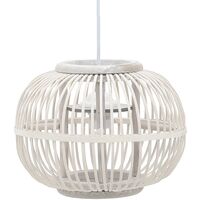 Lampe suspendue Blanc Osier 40 W 30x22 cm Globe E27