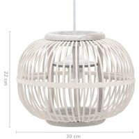 Lampe suspendue Blanc Osier 40 W 30x22 cm Globe E27