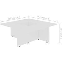 Table Basse Aggloméré 79,5x79,5x30 cm Blanc