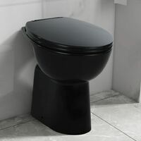 vidaXL Toilette haute sans bord fermeture douce 7 cm Céramique Noir - Noir