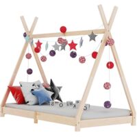 Vidaxl – Lit cabane en bois de pin massif 70x140 cm – Cadre robuste avec lattes en contreplaqué – Idéal pour chambre d'enfant