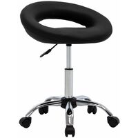 Chaise de travail roulante Noir Similicuir vidaXL