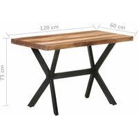 Table de salle à manger Bois de massif avec finition 120x60x75 cm