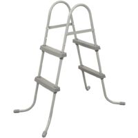 Bestway – Échelle de piscine 2 marches 84 cm – Cadre en métal inoxydable – Marches antidérapantes – Capacité 150 kg