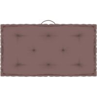 Coussin de plancher de palette Taupe 73x40x7 cm Coton vidaXL