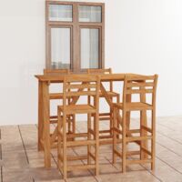 Ensemble de bar d'extérieur 5 pcs Bois d'acacia massif vidaXL