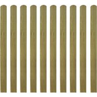 vidaXL Lattes imprégnées de clôture 10 pcs Bois 120 cm - Brun