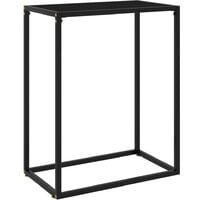 vidaXL Table console Noir 60x35x75 cm Verre trempé - Noir
