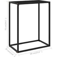 vidaXL Table console Noir 60x35x75 cm Verre trempé - Noir